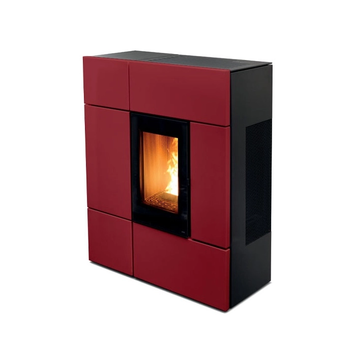 Piec na pellet MCZ Stream Comfort Air bordowy – widok z przodu